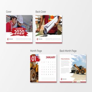 2020年建筑基建企业定制活页日历设计模板 Calendar 2020插图2