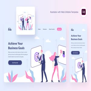 工作任务说明主题矢量插画[XD&SVG] Vela mission illustration (Adobe XD, SVG)