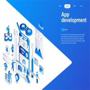 APP应用开发等距概念插画 App Development Isometric Concept