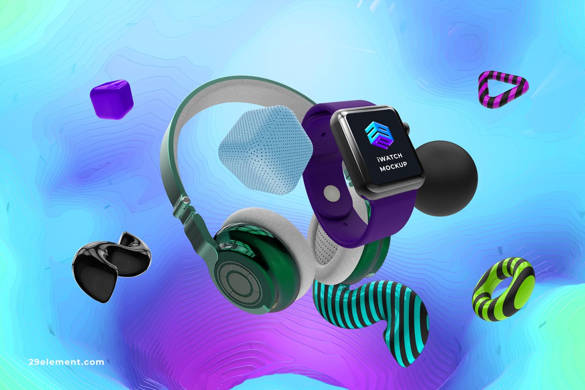 iWatch应用界面设计UI样机 iWatch App Ui Mockup – MK