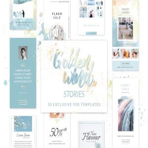 50款金箔水彩PSD广告图模板下载[psd,jpg]