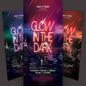 多用途城市活动宣传传单模板 Glow In The Dark Flyer Template