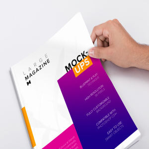 大型杂志封面版式设计印刷效果样机03 Large Magazine Cover Mockup 03