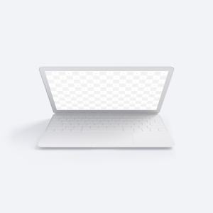 MacBook笔记本电脑前视图黏土样机02 Clay MacBook Mockup, Front View 02