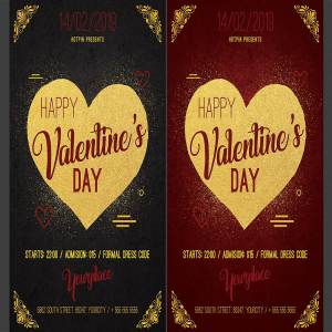 情人节海报传单模板  Valentines Day Psd Flyer