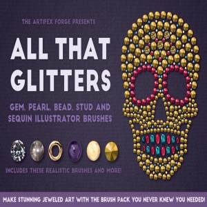 BingBing闪亮饰物矢量AI笔刷 All That Glitters – Vector Brushes