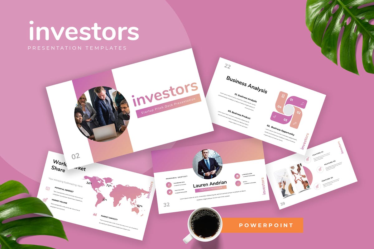 投资者初创企业路演PPT模板素材 Investors – Startup Powerpoint Presentation