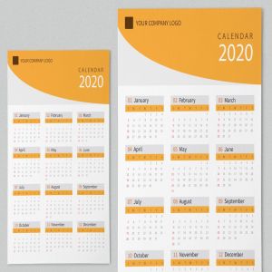 单色设计2020日历表年历设计模板 Creative Calendar Pro 2020插图3
