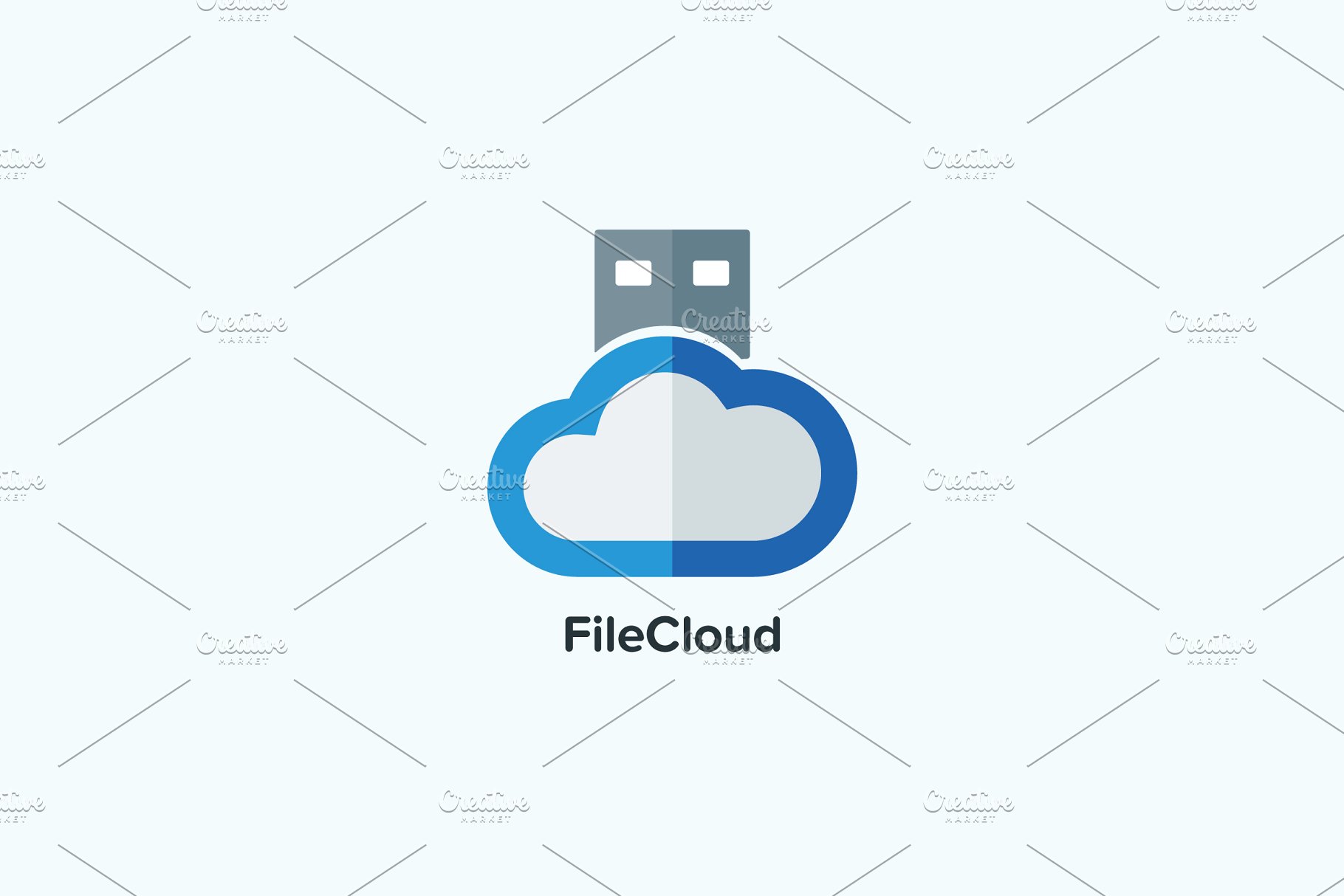 云存储主题Logo模板 File Cloud Logo Template