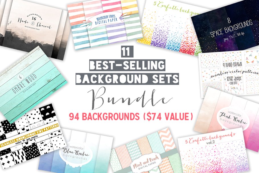 94款热销背景纹理合集 Best-selling backgrounds Bundle