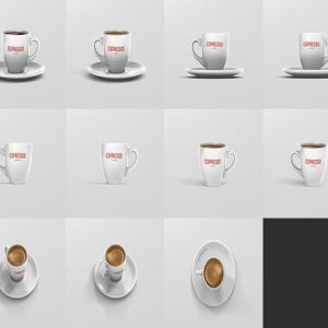 卡布奇诺浓品牌咖啡杯样机 Espresso Cup Mockup插图16