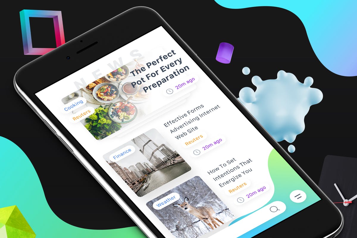 新闻资讯类APP应用界面模板 News 4 Mobile Ui