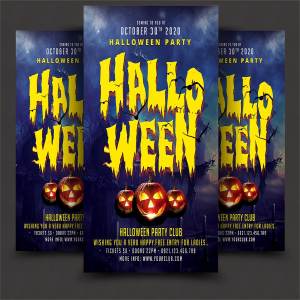 万圣节节日主题海报设计模板 Halloween Party Flyer