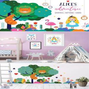 可爱卡通少女彩绘插画 Alice in the wonderland collection