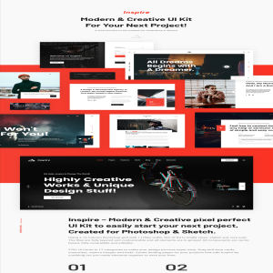 一流设计素材网下午茶：现代创意多用途的Web UI设计套件[PSD,XD]