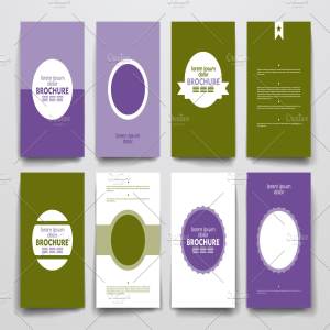 一组漂亮的简约背景小册子模板 Set of Beautiful Brochures