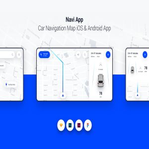 车载导航系统APP应用界面设计UI套件[PSD, SKETCH, XD] Navi App – Car Navigation Map iOS & Android App