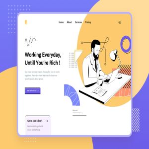 职场工作主题网站设计矢量插画设计素材 Liner – Work