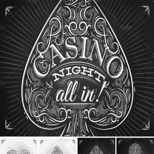 复古风格赌场标志矢量图形 Casino Symbols