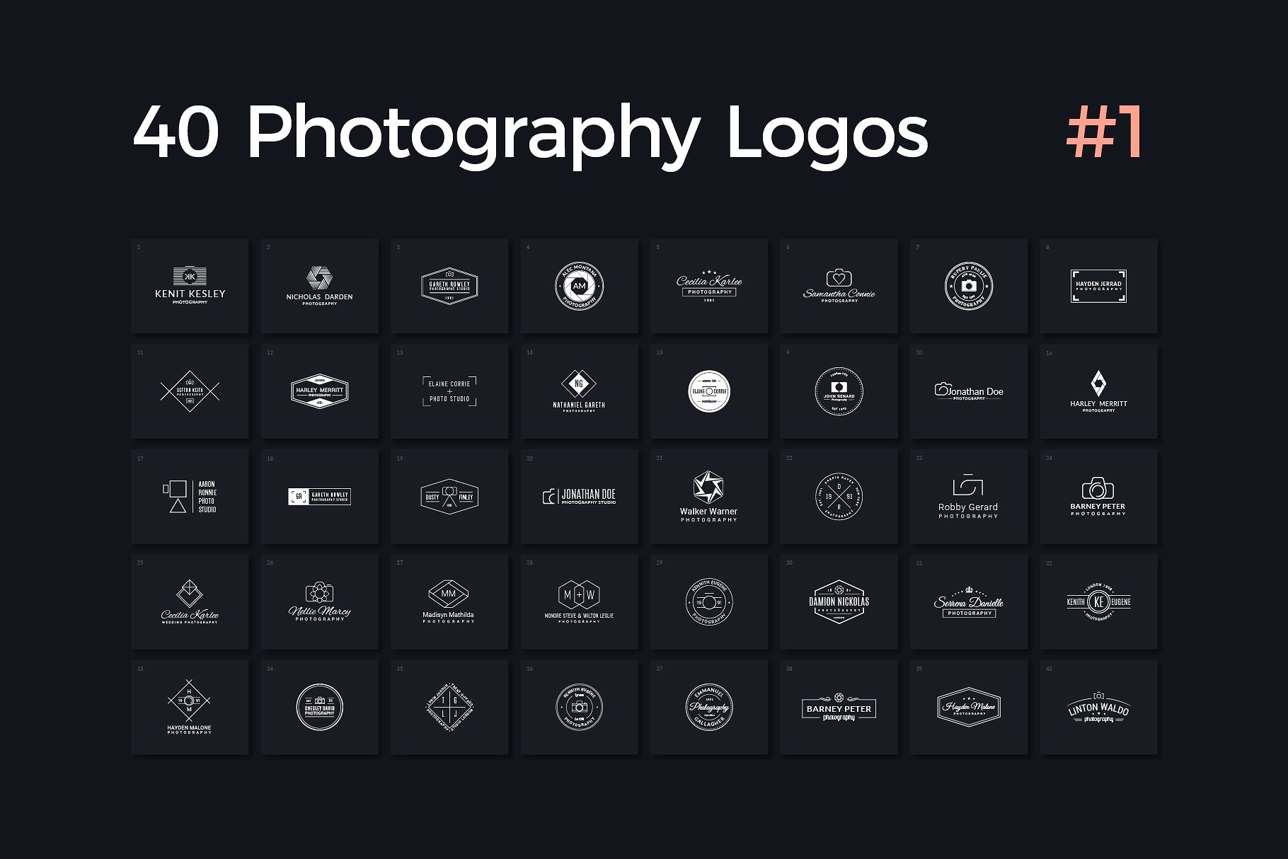 40款多用途摄影Logo模板V.1 40 Photography Logos Vol. 1