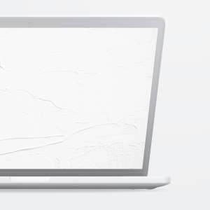 15寸MacBook Pro笔记本半合状态前视图样机02 Clay MacBook Pro 15″ with Touch Bar, Front View Mockup 02插图4