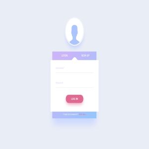 极简主义设计风格网站登陆注册表单窗口UI模板 ADL – Login Screen.02