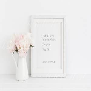 花卉立体边框画册相框样机模板 8×10″ floral frame mock up