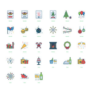 2017年新年圣诞图标打包下载[Ai]
