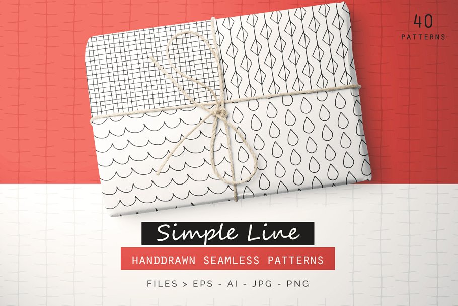 简约线条手绘图案纹理 Simple Line Handdrawn Patterns