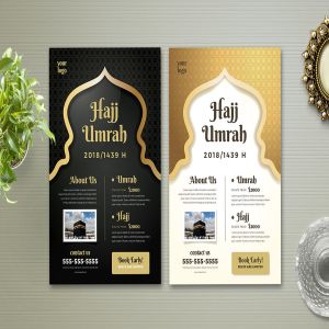 朝圣主题活动海报设计模板 Hajj & Umrah Flyer Template