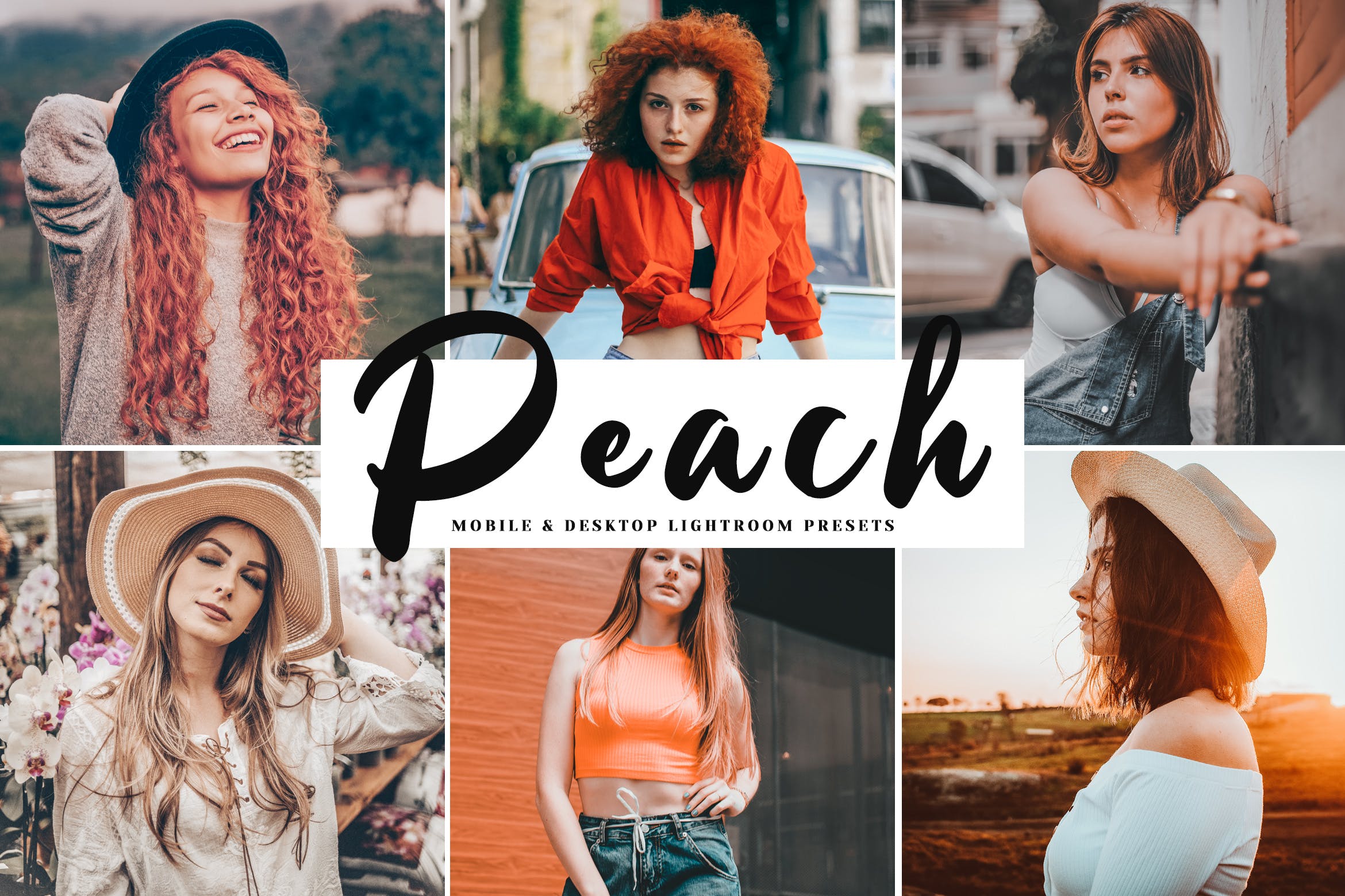 明亮暖色桃红色系人物摄影后期调色LR预设 Peach Mobile & Desktop Lightroom Presets