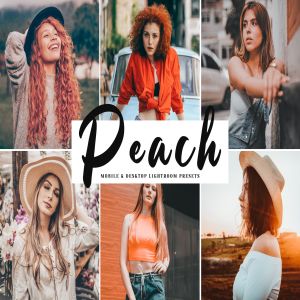 明亮暖色桃红色系人物摄影后期调色LR预设 Peach Mobile & Desktop Lightroom Presets