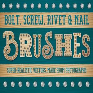 螺栓、螺钉、铆钉和钉子图形AI笔刷 Bolt, Screw, Rivet & Nail Brushes