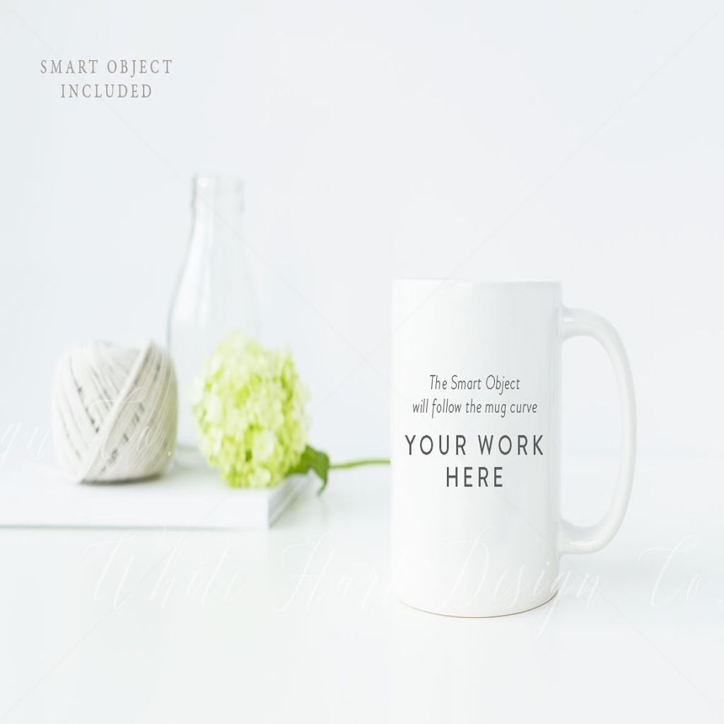 创意极简白色马克杯样机模板 Styled mug mock up – PSD+Jpeg插图