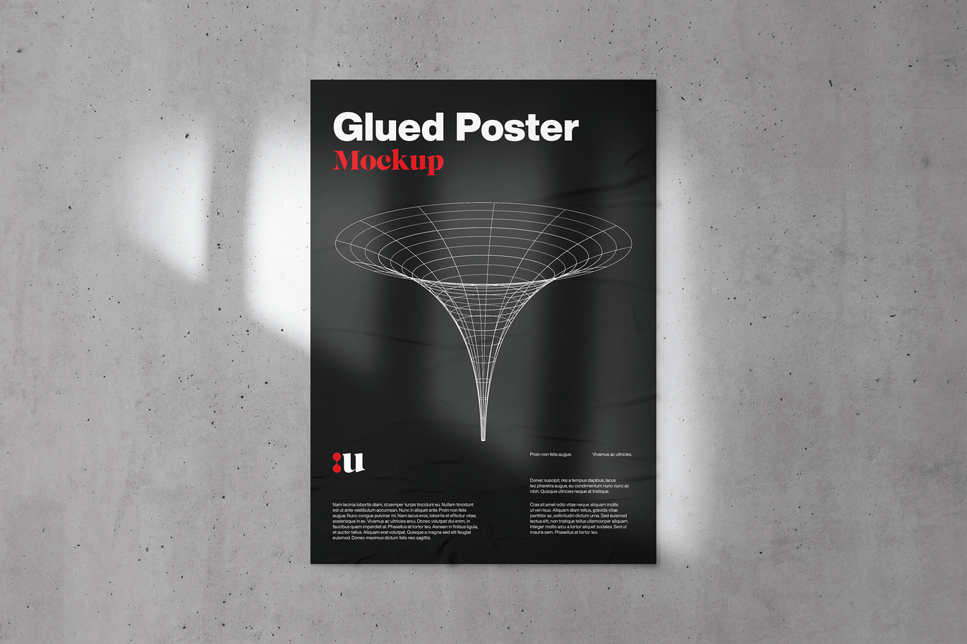 不干胶海报张贴效果样机模板 Glued Poster Mockup