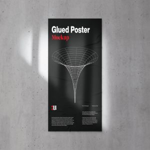 不干胶海报张贴效果样机模板 Glued Poster Mockup