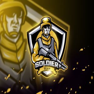 卡通士兵形象电子竞技战队队徽Logo模板 Soldier Team – Mascot & Esport Logo