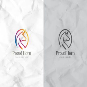 独角兽徽标Logo设计模板 Proud Horse Logo Template插图3