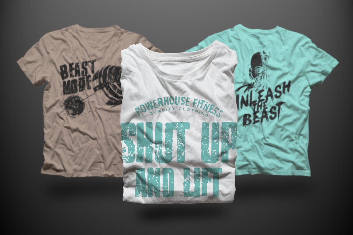 男士印花T恤服装样机模板 T-shirt Mock-up Male Version