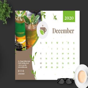 茶文化茶叶品牌定制2020年活页台历表设计模板 2020 Tea Herbal Green Calendar Pro插图8