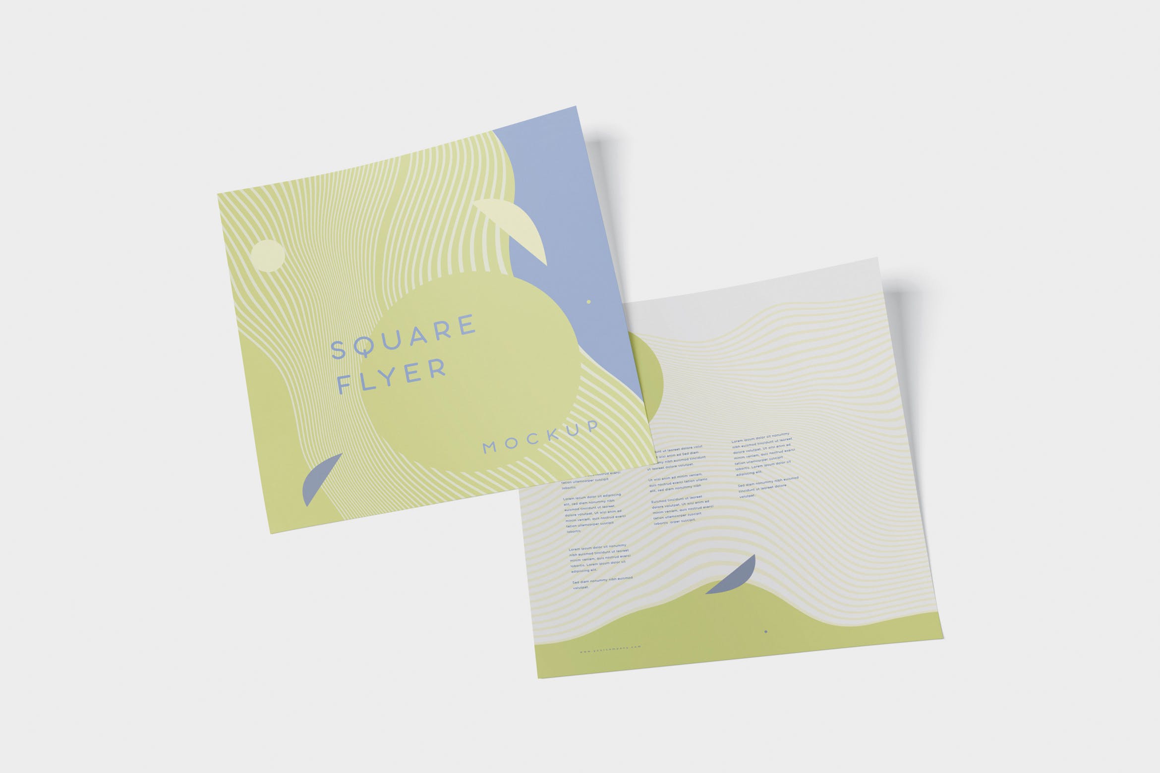 方形企业宣传单设计效果图样机 Square Flyer Mock-Up