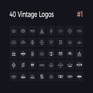 40款复古风格Logo模板 40 Vintage Logos Vol. 1插图1