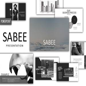 黑白极简主义的PPT模板下载