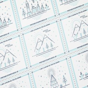 极简主义时尚邮票样机模板 Postage Stamps Mock-Ups