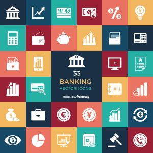 33个银行元素矢量图标集