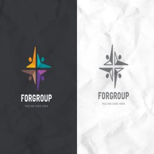 组织机构创意图形Logo设计模板 Forgroup Logo Template插图3