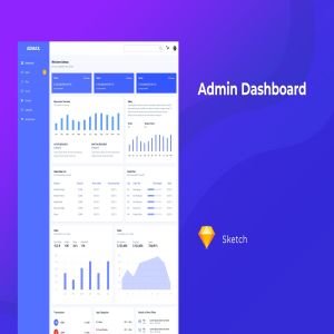 网站管理后台界面UI设计SKETCH模板 Admin Dashboard for Sketch