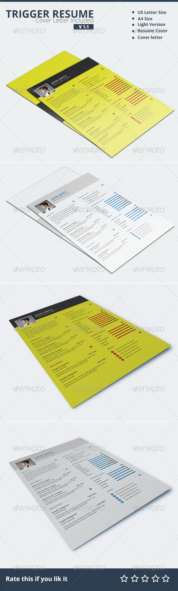 现代感极强的简历模板