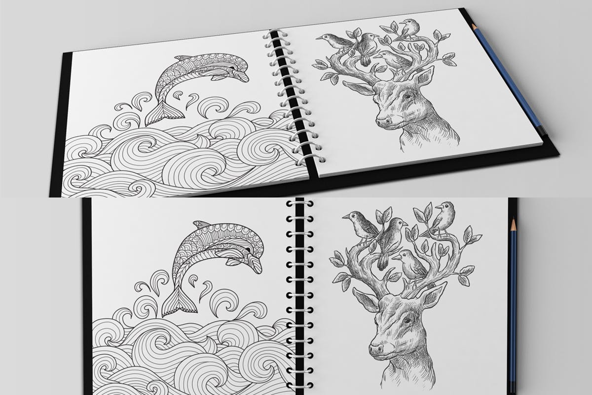 多用途活页记事本描绘本样机V3 Multipurpose Paper Mockups V3