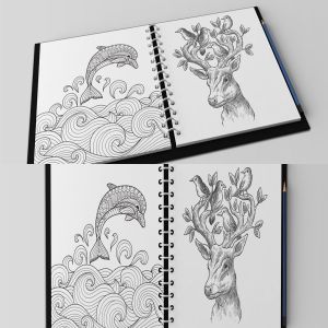 多用途活页记事本描绘本样机V3 Multipurpose Paper Mockups V3